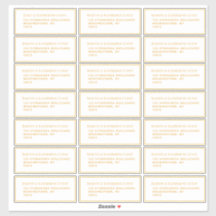 21 Gästedatenvorlage je 1,75 x 4,25" Gold