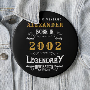 21. Geburtstag 2002 Name Black Gold Legendary hinz Button