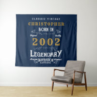 21. Geburtstag 2002 Name Legend Blue Gold Retro hi