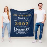 21. Geburtstag 2002 Name Legend Retro Blue Gold hi