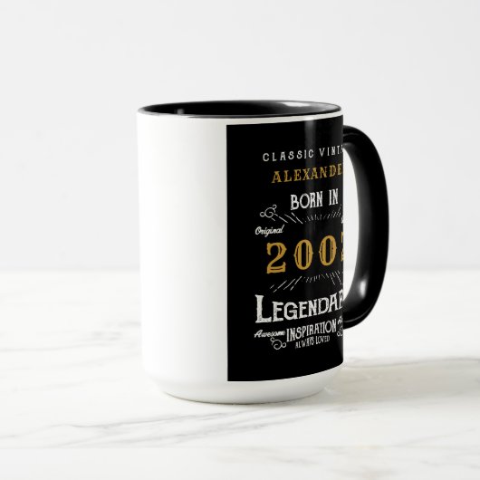 21. Geburtstag 2002 Vintag gestalten Tasse (VorderseiteRechts)