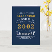 21. Geburtstag 2002 Vintager Blauer Legende Gruß Karte (Gelbe Blume)