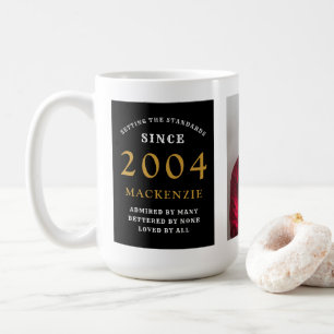 21. Geburtstag 2004 Black Gold Add Name Foto Gross Kaffeetasse