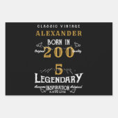 21. Geburtstag 2005 Legend Vintage Schwarz Geschenkpapier Set (Vorderseite 2)