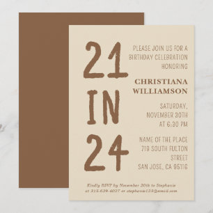 21. Geburtstag 21. Geburtstag 24. Geburtstagsparty Einladung