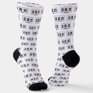 21. Geburtstag 21 IN 25 Est 2004 21 im Jahr 2025 Socken