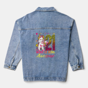 21. Geburtstag, 21. Jahr Mädchen-Blüte Einhorn P Jeansjacke