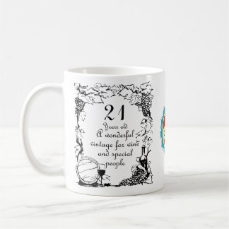 21. Geburtstag 21. Jahr Vintager Wein Persönlich Kaffeetasse