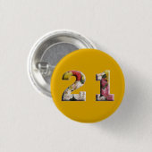 21. Geburtstag 21 Jahre Meilenstein-Button Button (Vorne & Hinten)