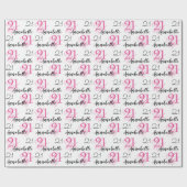 21. Geburtstag 21 Jahre rosa Wrapping Paper Geschenkpapier (Flach)