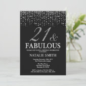 21. Geburtstag 21. und Fabelsilber Einladung (Stehend Vorderseite)