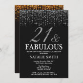 21. Geburtstag 21. und Fabelsilber Einladung (Vorne/Hinten)