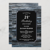 21. Geburtstag Abendessen Holz Party Einladung (Vorne/Hinten)