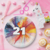 21. Geburtstag Anstrich Blast Pappteller (Party)
