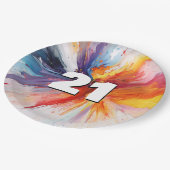 21. Geburtstag Anstrich Blast Pappteller (Schrägansicht)