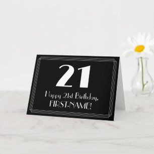 21. Geburtstag ~ Art Deco inspiriertes Aussehen "2 Karte