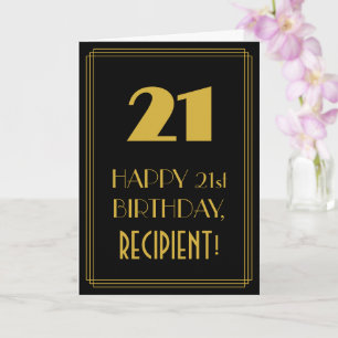 21. Geburtstag – Art Deco inspiriertes Aussehen "2 Karte
