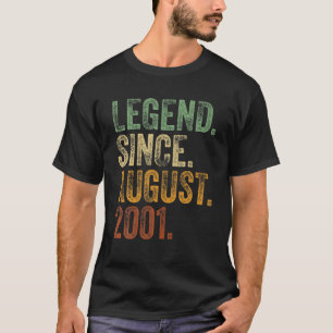 21. Geburtstag August Geboren 21 Jahre Legende Sei T-Shirt