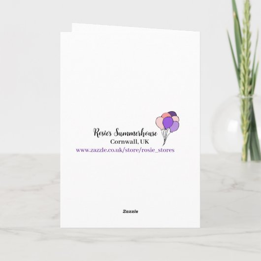 21. Geburtstag Ballons Karte (Rückseite)