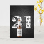 21. Geburtstag Bierflasche Karte (Gelbe Blume)