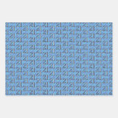 21. Geburtstag Blau Geschenkpapier Set (Vorderseite 3)