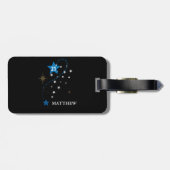 21. Geburtstag Blau und Schwarz Personalisiert Gepäckanhänger (Rückseite horizontal)
