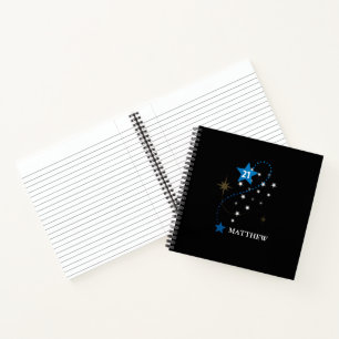 21. Geburtstag Blau und Schwarz Personalisiert Notizblock