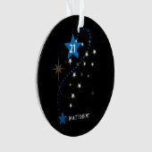 21. Geburtstag Blau und Schwarz Personalisiert Ornament (Vorderseite)