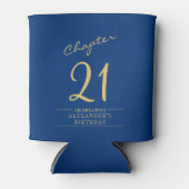 21. Geburtstag Blue Gold Foto Vorlage Dosenkühler (Vorderseite)