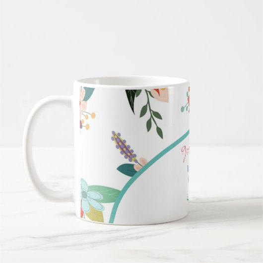21. Geburtstag Blumenfarben Einfach Kaffeetasse (Links)