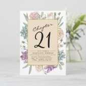 21. Geburtstag Blumenüberraschung Party Einladung (Stehend Vorderseite)