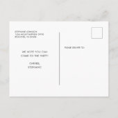 21. Geburtstag Blush Glitzer Champagne Einladung Postkarte (Rückseite)