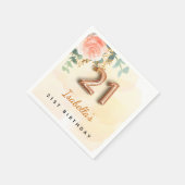 21. Geburtstag Blütenblütengold Eukalyptus Monogra Serviette (Ecke)