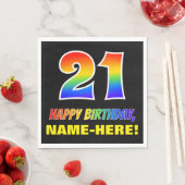 21. Geburtstag: Bold, Fun, Simple, Rainbow 21 Serviette (Beispiel)