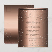 21. Geburtstag Bronze braun schwarze Blase Einladu Postkarte (Vorne/Hinten)