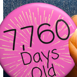 21. Geburtstag Button Abzeichen 21 Jahre alt 22 Ja