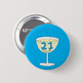 21. Geburtstag Button Abzeichen 21 Jahre Feier (Vorne & Hinten)