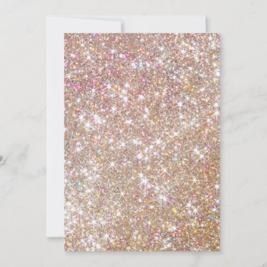 21. Geburtstag Champagner-Glitzer Einladung (Rückseite)