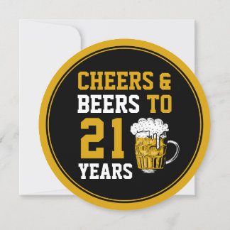 21. Geburtstag Cheers and Biers bis 21 Jahre Moder Einladung