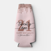 21. Geburtstag Chic Glitzer Ombre Flaschenkühler (Vorderseite)