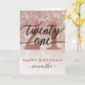 21. Geburtstag Chic Glitzer Ombre Karte (Gelbe Blume)