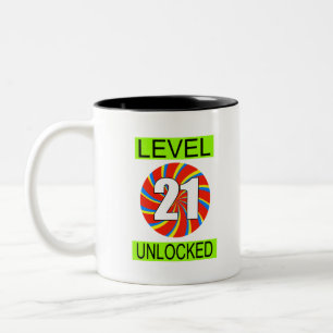 21. Geburtstag Computer Gamer Zweifarbige Tasse