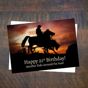 21. Geburtstag Country Western Rodeo Cowboy Karte