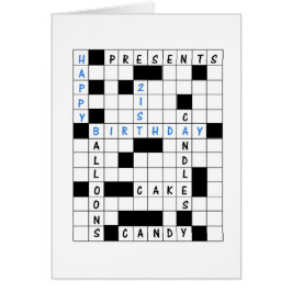 21. Geburtstag, Crossword Puzzle Geburtstagskarte