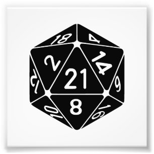 21. Geburtstag D20 Fantasy Gamer Die Fotodruck