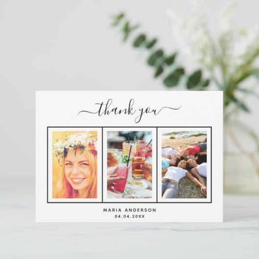 21. Geburtstag danke Ihnen Foto Skript (Stehend Vorderseite)