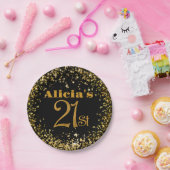 21. Geburtstag Dekorationen Party Modernes Funkeln Pappteller (Party)