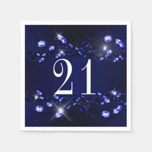 21. Geburtstag der Frauen Blue Black Diamond Serviette