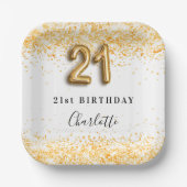 21. Geburtstag des Glitzer Pappteller (Vorderseite)