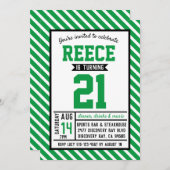 21. Geburtstag des modernen Stripgrün Einladung (Vorne/Hinten)